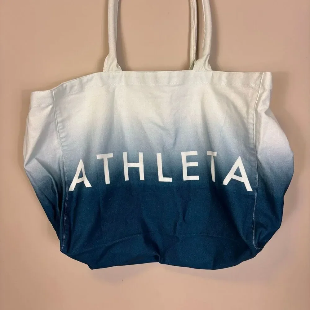 Athleta Blue Ombré Open Canvas Tote‎ Bag